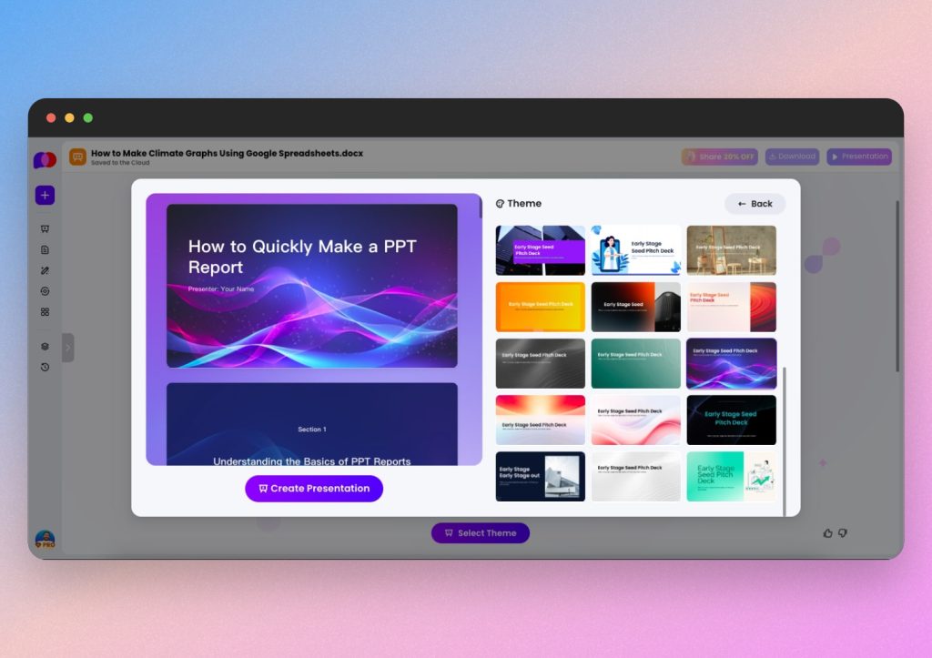presentation templates for PopAi